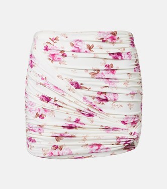 Floral-appliqué ruched miniskirt | Magda Butrym