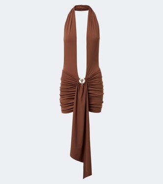 Pierced Orbit halterneck jersey minidress | Christopher Esber
