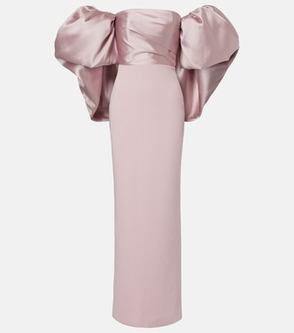 Off-Shoulder-Robe Floris mit Satin | Solace London