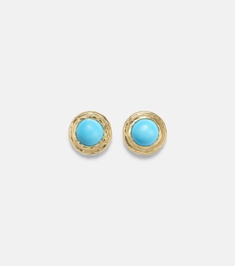 Coral Beach 18kt gold (750/1000) earrings with turquoises | Octavia Elizabeth
