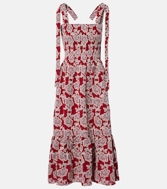 Floral cotton-blend lace midi dress | Erdem