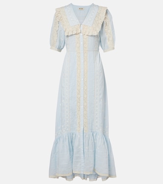 Vestido midi Edina de algodón bordado | Rixo