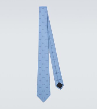 Horsebit silk jacquard tie | Gucci