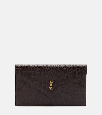 Paris croc-embossed leather clutch | Saint Laurent