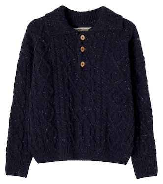 Cable-knit wool-blend polo sweater | The New Society