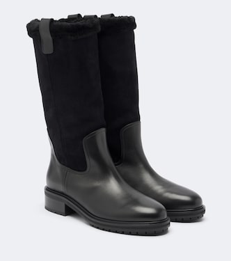 Stiefel Theo aus Veloursleder mit Shearling | Aeyde