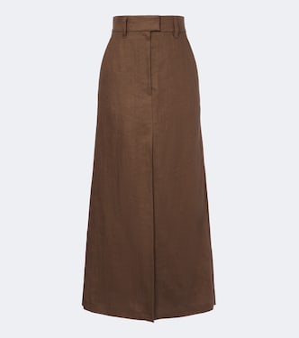 Gonna maxi in lino | Brunello Cucinelli