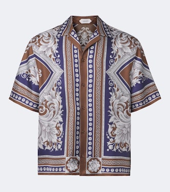 Neoclassical Barocco silk twill bowling shirt | Versace