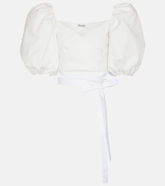 Cropped cotton blouse | Miu Miu