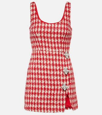 Checked bouclé minidress | Self-Portrait