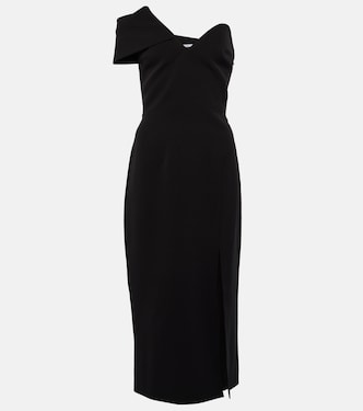 Robe midi asymétrique en crêpe | Safiyaa
