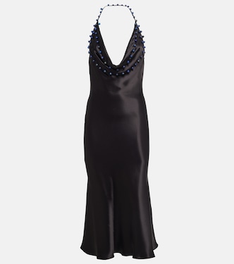 Beaded satin midi dress | Bottega Veneta