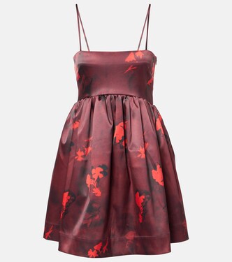 Robe en satin à fleurs | Ganni