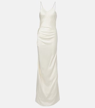 Draped crêpe satin slip dress | Victoria Beckham