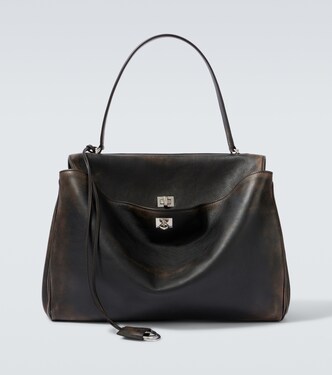 Rodeo Large distressed leather tote bag | Balenciaga