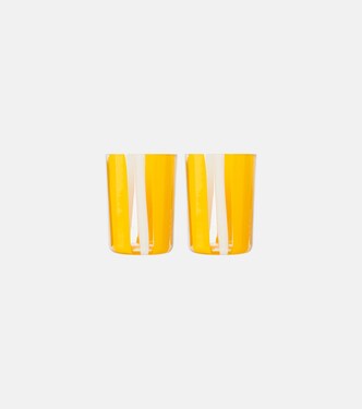 Taormina set of 2 striped glass tumblers | Dolce&Gabbana Casa