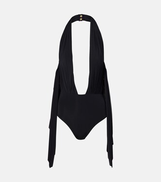 Draped halterneck swimsuit | Balmain