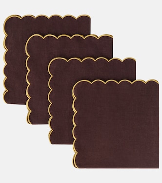 Set of 4 scalloped linen napkins | Once Milano
