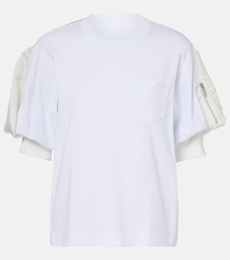 Cotton jersey and twill T-shirt | Sacai