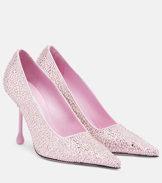Pumps Ixia 95 in raso con cristalli | Jimmy Choo