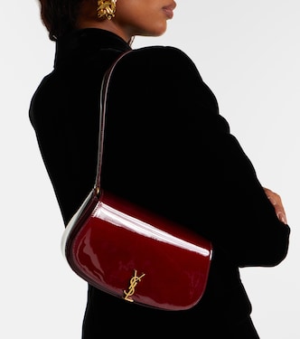 Voltaire Mini patent leather shoulder bag in burgundy - Saint