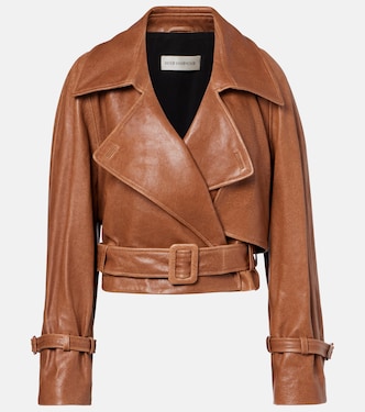 Hatti cropped leather biker jacket | Nour Hammour