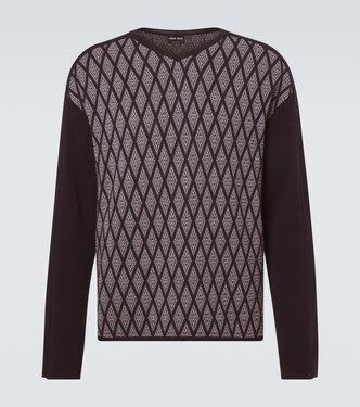 Wool and cashmere jacquard sweater | Giorgio Armani