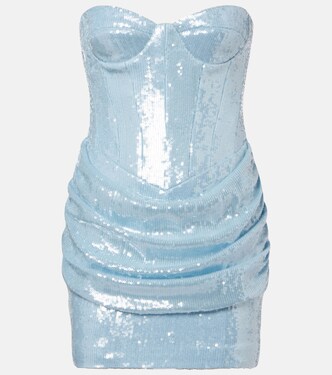 Pamela sequined draped strapless minidress | The New Arrivals Ilkyaz Ozel