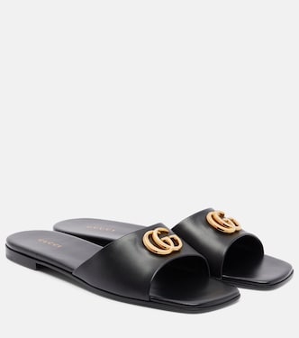 Double G leather slides | Gucci