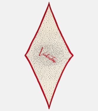 Pleated polka-dot silk twill scarf | Valentino Garavani