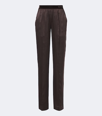 Silk satin straight pants  | Tom Ford