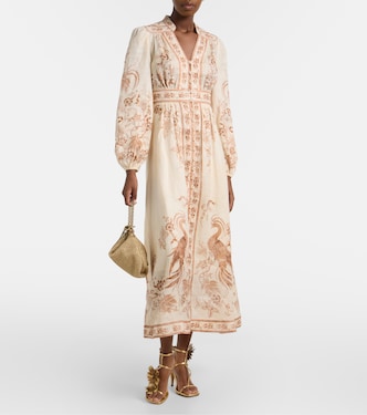 zimmermann embroidered floral linen and silk midi dress Zimmermann Embroidered floral linen and silk midi dress Zimmermann