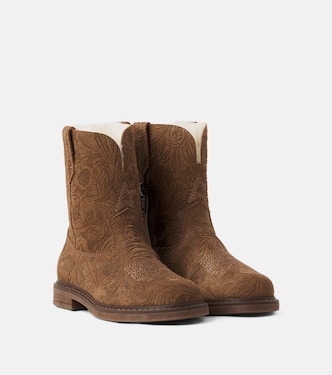 Young Wish shearling-lined leather boots  | Golden Goose Kids