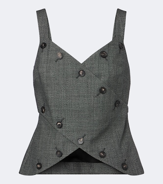 Top en laine vierge à boutons | Ferragamo