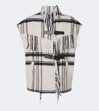 Ginesa checked fringed wool-blend vest | Marant Etoile