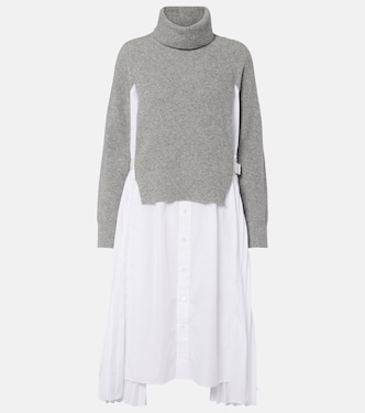 Layered turtleneck midi dress | Sacai