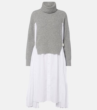 Layered turtleneck midi dress | Sacai