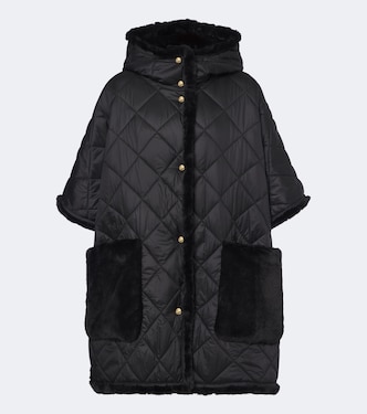 Reversible hooded quilted cape | Moncler
