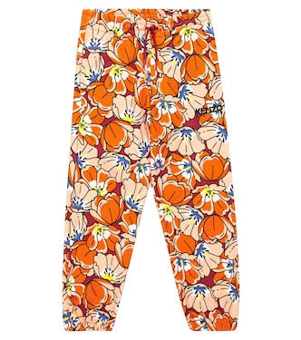 بنطلون رياضي من قطن جيرسيه بطبعات ورود | Kenzo Kids