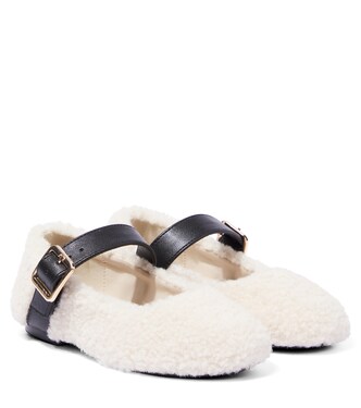 Faux shearling ballet flats | Stella McCartney Kids