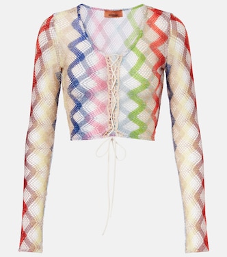 Zigzag crochet crop top | Missoni