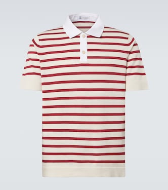 Striped cotton polo shirt | Brunello Cucinelli