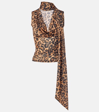 Leopard-printed jersey top | Blumarine