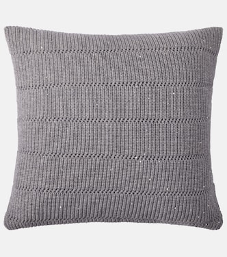 Cashmere and wool-blend cushion | Brunello Cucinelli