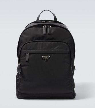Re-Nylon leather-trimmed backpack | Prada