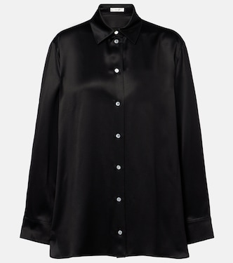 Sisilia oversized silk satin shirt | The Row