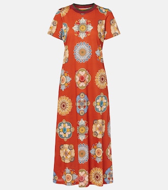 Robe longue Sporty Swing imprimée en coton | La DoubleJ