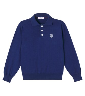 Logo cotton polo shirt | Brunello Cucinelli Kids
