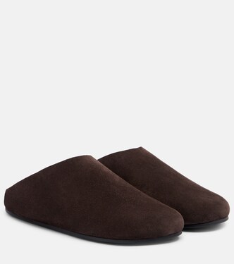 Hudson shearling-lined suede mules | The Row