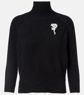 Embellished cashmere turtleneck sweater | Simone Rocha